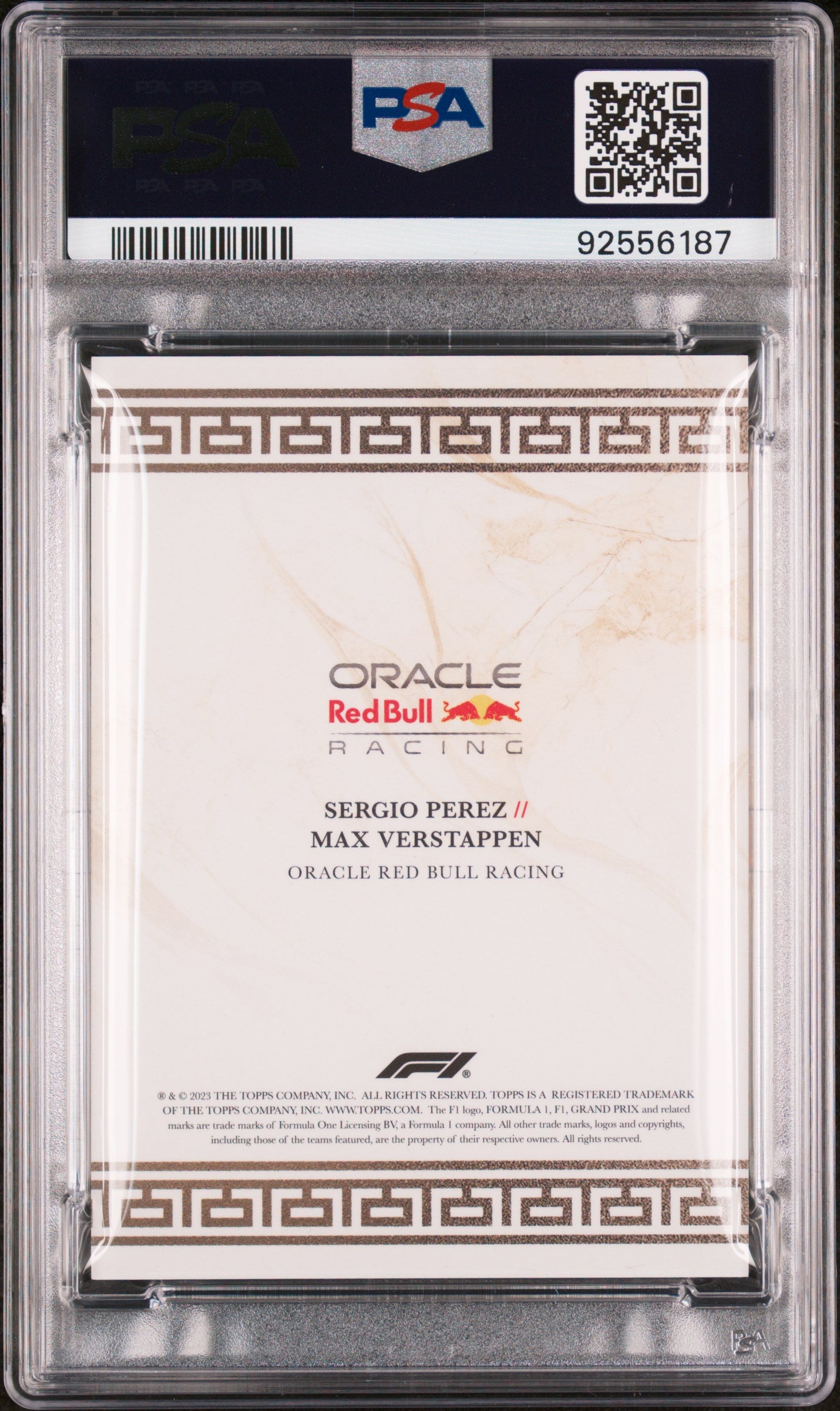 2023 Topps Eccellenza RedBull Racing La Squadra Gold 1/1 PSA 9