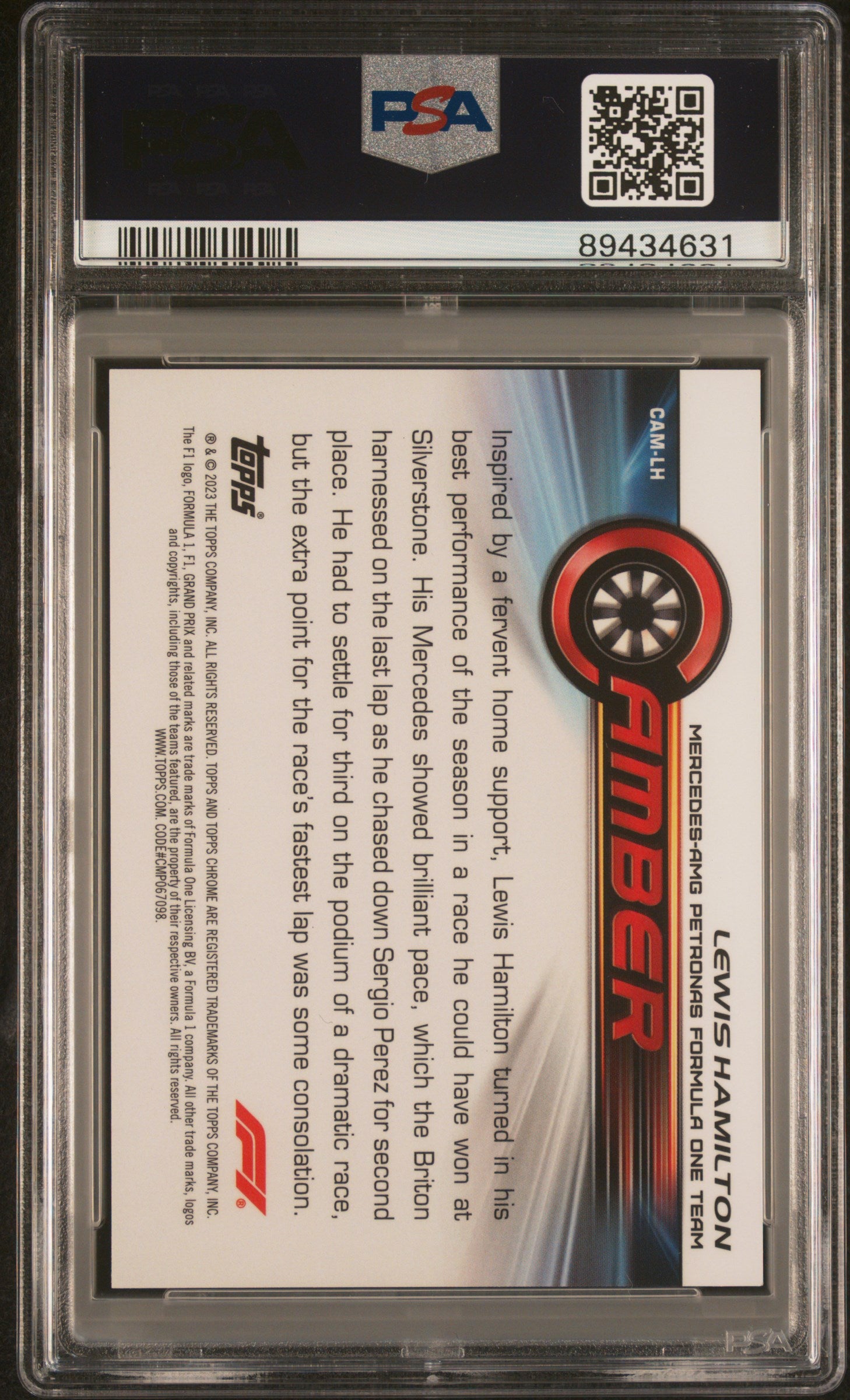 2023 Topps Chrome Lewis Hamilton Camber Superfractor 1/1 PSA 10